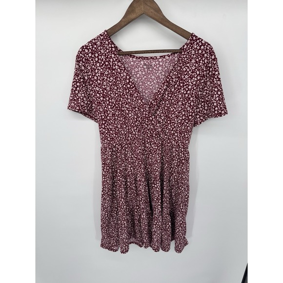 Y2K‎ Sundress Vintage Wrap Summer Dress ditzy Floral Red  tie back babydoll 1X - Picture 8 of 13